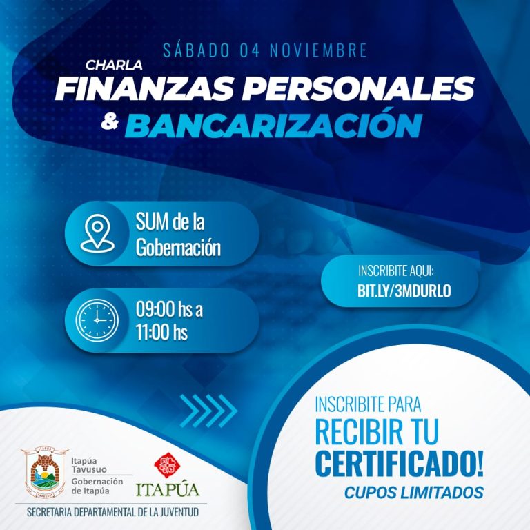 Gobierno departamental invita a charla «finanzas personales y bancarización»