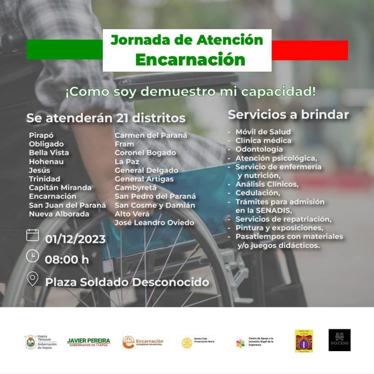 Jornada de atención exclusiva para personas con discapacidad de Itapúa