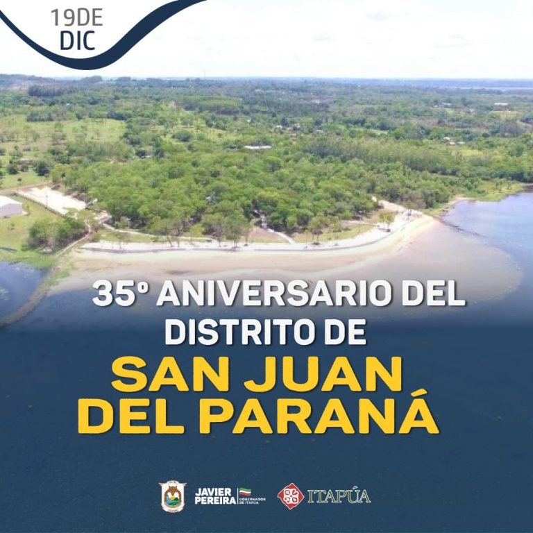 San Juan del Paraná cumple hoy su 35° aniversario