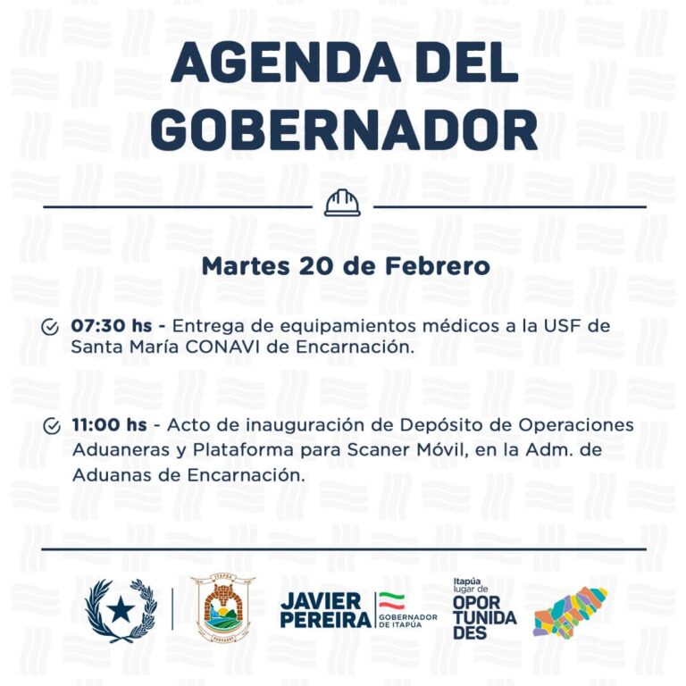 Agenda del Gobernador de Itapúa