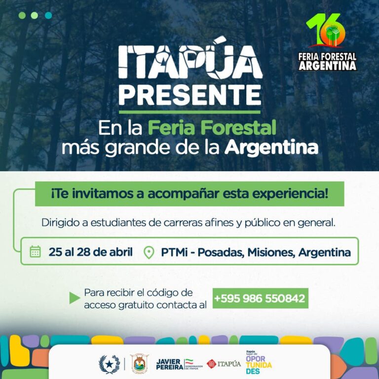 El Gobierno Departamental de Itapúa marcará presencia en la 16 Feria Forestal Argentina realizada en la Ciudad de Posadas Misiones