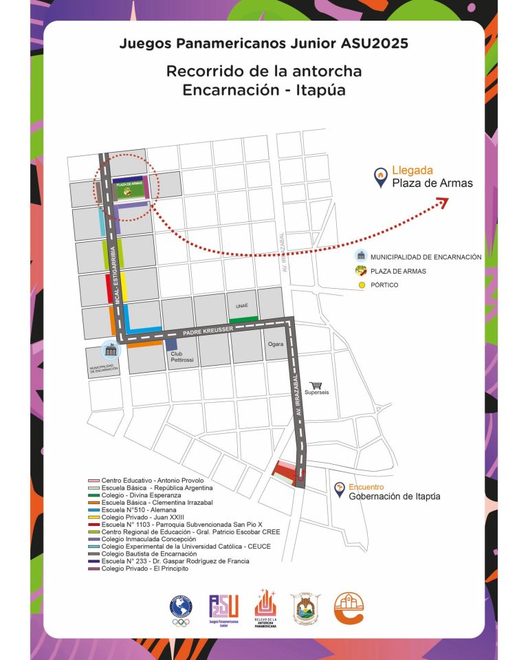 RECORRIDO DE LA ANTORCHA PARA LOS JUEGOS PANAMERICANOS JUNIOR ASUNCIÓN 2025